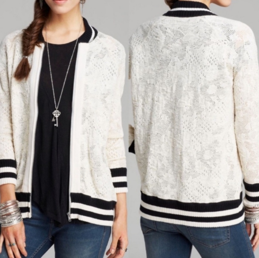 Free People lace baseball jacket